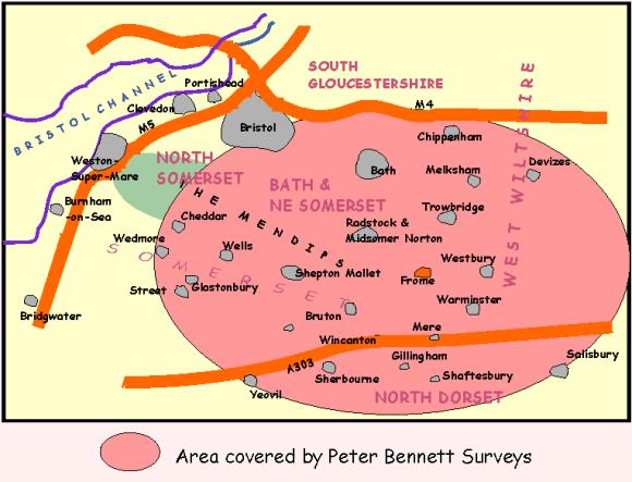 Map showing area covered